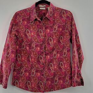 3 For$20 Crossroads Purple pasley button down shirt size 10P